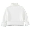 thumbnail image 1 of IVEYRTF Childrens Winter Fleece Lined High Neck Sweater Base Layer Top Soft Warm Comfortable Long Sleeve Thermal Shirt for Girls Toddler Kids Cozy Cold Weather Wear(White,3-4 Years), 1 of 2