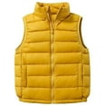 thumbnail image 1 of IVEYRTF Childrens Winter Vests for Girls and Boys Thickened Warm Fleece Lined Outerwear Top with Turndown Collar Cozy Kids Apparel Cold Weather Garment for Daily Wear(Yellow#1,5-6 Years), 1 of 2