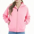 thumbnail image 1 of IVEYRTF Childrens Zip Up Hooded Sweatshirt Long Sleeve Pullover Outerwear Tops for Boys and Girls Youth Casual Jacket Active Wear Playground Kids Apparel(Pink,1-2 Years), 1 of 3