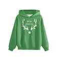 thumbnail image 1 of IVEYRTF Christmas Printed Hooded Sweatshirt Long Sleeve Round Neck Top for Boys Girls Holiday Casual Wear Soft Fabric Childrens Shirt Kids Apparel Festive Outfit(Green,4 Years), 1 of 2