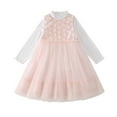 thumbnail image 1 of IVEYRTF Detachable Sleeves Glitter Long Sleeve Dress French Princess Puffy Dress for Girls Kids Big Girls Formal Party Wear Holiday Celebration Outfits(Pink,7-8 Years), 1 of 8