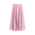 thumbnail image 1 of IVEYRTF Girls Cotton Linen Look Solid Color High Waist Elastic Waist Skirt with Pockets Ruffle Hem A-Line Kids Casual School Activities Everyday Long Skirt, 1 of 7