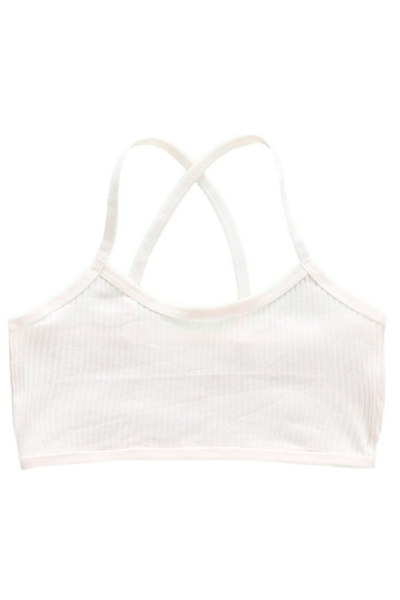 Girls First Bra Lightweight Breathable Comfort Fit School Activities Wire Free Design Bralette Starter Undergarment(Pink,9-10 Years)