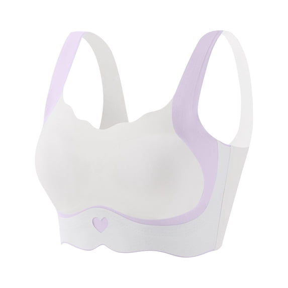 IVEYRTF Girls Lightly Padded Training Bra Modest Coverage School Activities Comfort Fit Wire Free Bralette Undergarment(Purple,11-12 Years)