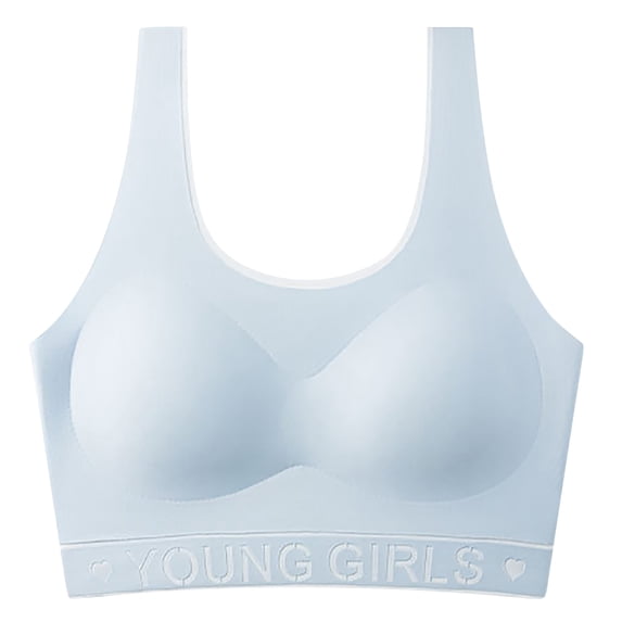 IVEYRTF Girls Lightweight Training Bra Breathable Design School Daily Wear Comfort Fit Wire Free Light Support Starter Bra(Blue#1,14 Years)