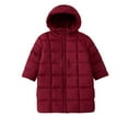thumbnail image 1 of IVEYRTF Girls Long Hooded Puffer Coat Knee Length Winter Jacket Thick Warm Outerwear for Kids Childrens Clothing Winter Apparel Cold Weather(Wine,8-9 Years), 1 of 5