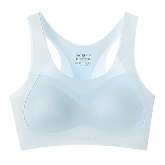 IVEYRTF Girls Moisture Wicking Bralette Breathable Comfort School Activities Light Support Wire Free Starter Undergarment(Blue,16 Years)