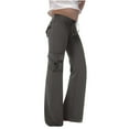 thumbnail image 1 of IVEYRTF Girls Solid Color Cargo Jogger Pants Multi-Pocket Trousers with Drawstring Kids Casual Fall Spring Everyday Bottoms(Gray,9-10 Years), 1 of 6