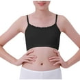 thumbnail image 1 of IVEYRTF Girls Solid Color Lace Bralette Wire Free Design Breathable Comfort School Daily Wear Modest Coverage Light Support Starter Undergarment(Black,12-13 Years), 1 of 3