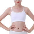 thumbnail image 1 of IVEYRTF Girls Solid Color Lace Bralette Wire Free Design Breathable Comfort School Daily Wear Modest Coverage Light Support Starter Undergarment(White,12-13 Years), 1 of 3