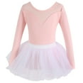 thumbnail image 1 of IVEYRTF Girls Solid Color Long Sleeve Dress Round Neck Leotard Dress Dance Party Outfit for Toddler Kids Princess Playwear Performance Dresses(Hot Pink#1,3-4 Years), 1 of 2