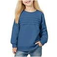thumbnail image 1 of IVEYRTF Girls Solid Color Pullover Sweatshirt Long Sleeve Pullover Casual Outerwear for Kids Youth Active Wear Soft Everyday Jacket for School Play(Navy#1,13 Years), 1 of 8
