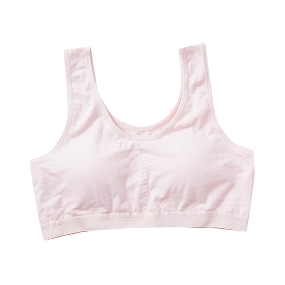 IVEYRTF Girls Solid Color Wireless Bra Breathable Sleeveless Design School Daily Wear Modest Coverage Comfort Fit Bralette Bra(Beige#1,13-14 Years)