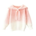 thumbnail image 1 of IVEYRTF Girls Sweaters Gradient Color Knit Top with Cape Long Sleeve Fall Winter Casual French Warm Sweater for Kids 2-13 Years(Pink,3 -4 Years), 1 of 7