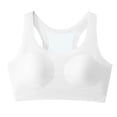 thumbnail image 1 of IVEYRTF Girls Training Sports Bra Racerback Design School Activities Light Support Wire Free Comfort Breathable Athletic Bra(White,12-13 Years), 1 of 5