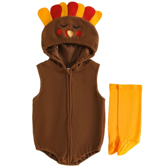 IVEYRTF Infants Toddlers Sleeveless Hooded Romper and Socks Set Cute Print Winter Plush Fleece-Lined 2-Piece Outfit for Kids 1-18 Months(Multicolor#3,0-3 Months)