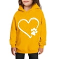 thumbnail image 1 of IVEYRTF Kids Boys Girls Casual Long Sleeve Hooded Sweatshirt Cute Fleece Pocket Hoodie Tops for Valentines Day Holiday Party Birthday Casual Wear Soft Breathable Fabric(Yellow#1,11 Years), 1 of 5
