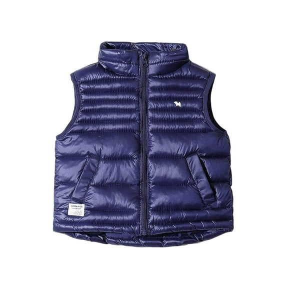 IVEYRTF Kids Boys Girls Sleeveless Quilted Vests Puffer Jacket Warm Outerwear Fall Winter Clothing for Children Toddler Youth Cold Weather Stand Collar Coat(Navy,3-4 Years)