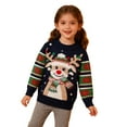 thumbnail image 1 of IVEYRTF Kids Christmas Sweater Fall Winter Warm Fashion Round Neck Christmas Children's Knitwear Sweater Christmas Gifts Clothes for Boys and Girls 3-8 Years(Dark Blue#3,7 Years), 1 of 9