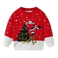 thumbnail image 1 of IVEYRTF Kids Christmas Sweater Fall Winter Warm Fashion Round Neck Christmas Children's Knitwear Sweater Christmas Gifts Clothes for Boys and Girls 3-8 Years(Red#2,3 Years), 1 of 9