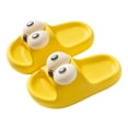 thumbnail image 1 of IVEYRTF Kids Cute Big Eye Print Slippers Soft Sole Non Slip Indoor Outdoor Shoes for Home Use and Bathroom Comfortable Casual Footwear for Daily Activities Footwear(Yellow,4.5-5.5 Years), 1 of 8