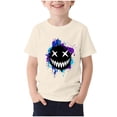 thumbnail image 1 of IVEYRTF Kids Graphic Print Street Style Short Sleeve T-Shirt Casual Round Neck Top for Everyday Play Activities Comfort Fit Trendy Tee Shirt(Beige,3-4 Years), 1 of 5