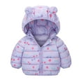 thumbnail image 1 of IVEYRTF Kids Hooded Zipper Jacket with Bear Ears Print Warm Fall and Winter Outerwear for Boys and Girls Soft Breathable Lined Coat for Daily Outdoor Activities(Purple,1 Years), 1 of 5
