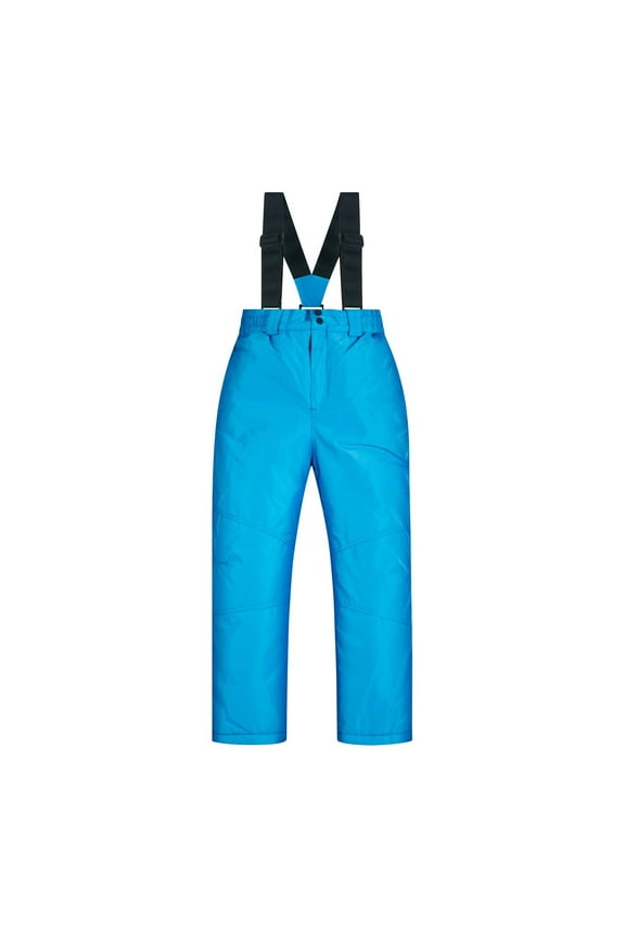 Kids Insulated Snow Bib Overalls Boys Girls Outdoor Waterproof Snow Pants Skiing Snowboard Pants Warm Thickening Winter Snowsuits(Blue,10-12 Years)