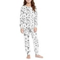 thumbnail image 1 of IVEYRTF Kids Printed Long Sleeve Homewear Set Top and Pants Fall Winter Soft Casual 2 Piece Comfortable Outfit(White#3,13 Years), 1 of 6