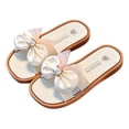 thumbnail image 1 of IVEYRTF Kids Shoes Summer Bow and Pearl Flops Versatile Soft Sole Casual Beach Sandals Children Outdoor Play Activities Elegant Footwear(Pink,7.5-9 Years), 1 of 3