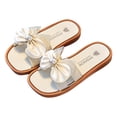 thumbnail image 1 of IVEYRTF Kids Shoes Summer Bow and Pearl Flops Versatile Soft Sole Casual Beach Sandals Children Outdoor Play Activities Elegant Footwear(White,3-3.5 Years), 1 of 7