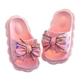 thumbnail image 1 of IVEYRTF Kids Shoes Summer Fashion Polka Bow Non Slip House Slippers Outdoor Beach Sandals for Daily Wear and Outdoor Play Comfortable Casual Footwear for Girls and Boys(Pink,3.5-4.5 Years), 1 of 6
