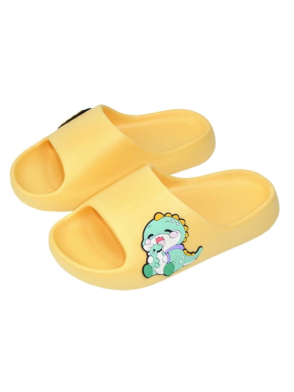Kids Slides Shoes Non Slip Thick Sole Casual Solid Color Home Slippers Bathroom Indoor Summer Comfort Breathable Slide Sandals
