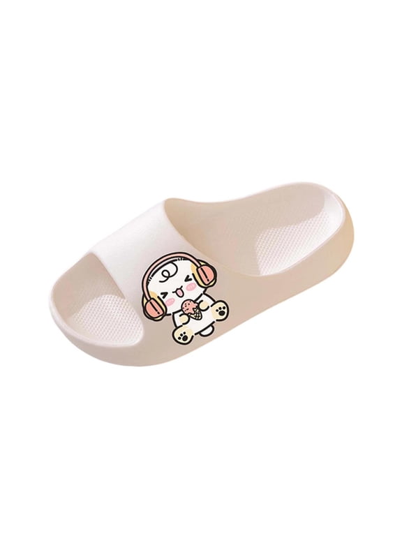 Kids Slides Shoes Non Slip Thick Sole Casual Solid Color Home Slippers Bathroom Indoor Summer Comfort Breathable Slide Sandals