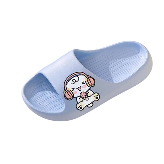 IVEYRTF Kids Slides Shoes Non Slip Thick Sole Casual Solid Color Home Slippers Bathroom Indoor Summer Comfort Breathable Slide Sandals