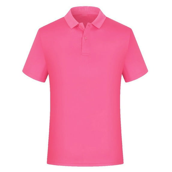 IVEYRTF Kids Solid Color Collared Quick Dry Sport T-Shirt Breathable Comfort Design for School Activities Sports Play Everyday Active Tops Top(Hot Pink,9-10 Years)