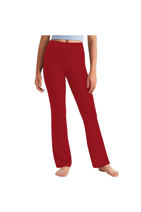 Kids Solid Color Leggings Pants Fall Winter High Waist Stretchy Thermal Playful Fashion Homewear Yoga Trousers for Children 2-13 Years(Red,5 Years)