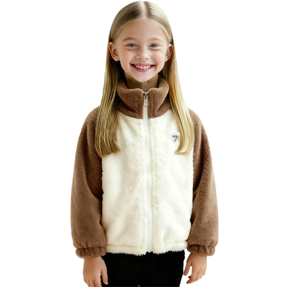 IVEYRTF Kids Solid Color Lightweight Puffy Quilted Jacket with Zipper Closure Thickened Warm Coat for Children Boys Girls Daily Outdoor Casual Fashion Winter Wear(Coffee#2,1-2 Years)