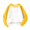 thumbnail image 1 of IVEYRTF Kids Solid Color Long Sleeve Shirt Raglan Sleeve Comfortable Daily Wear Soft Basic Top for Toddlers and Children Cozy Pullover Playwear Casual Outfit(Yellow,12 Years), 1 of 6