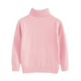thumbnail image 1 of IVEYRTF Kids Solid Color Mock Neck Knit Sweater Long Sleeve Fall Winter Warm Comfortable Everyday Knitwear for Boys Girls 1-13 Years(Pink,8 Years), 1 of 9