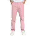 thumbnail image 1 of IVEYRTF Kids Straight Leg Pants Elastic Waist Spring Summer Comfortable Fit School Trousers for Kids Everyday Bottoms(Pink#1,13-14 Years), 1 of 5