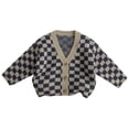 thumbnail image 1 of IVEYRTF Kids Sweater Solid Color Spring Fall Long Sleeved Fleece Knit Button Cardigan Long Sleeved V Neck Soft Sweater for Children 3-8 Years(Navy,8 Years), 1 of 9