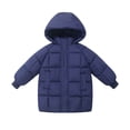 thumbnail image 1 of IVEYRTF Kids Warm Hooded Jacket for Fall Winter Outerwear with Zipper Closure Soft Lined Coat with Pocket for Outdoor Activities Play Holiday(Navy,3-4 Years), 1 of 4