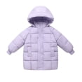 thumbnail image 1 of IVEYRTF Kids Warm Hooded Jacket for Fall Winter Outerwear with Zipper Closure Soft Lined Coat with Pocket for Outdoor Activities Play Holiday(Purple,1-2 Years), 1 of 4