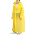 thumbnail image 1 of IVEYRTF Kids Waterproof Breathable Rain Jacket Lightweight Snap Button for Outdoor Adventures Rainy Weather Protection Comfort Fit Adjustable Hood Long Sleeve Raincoat(Yellow,Free Size), 1 of 4
