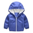 thumbnail image 1 of IVEYRTF Kids Waterproof Rain Jacket with Hood Lightweight Windbreaker for Everyday Rainy Weather Protection Breathable Comfort Fit Easy Pack Rainwear(Blue#1,12 Months), 1 of 7