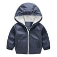 thumbnail image 1 of IVEYRTF Kids Waterproof Rain Jacket Lightweight Windbreaker Style for School Outdoor Activities Rainy Day Wear Breathable Comfort Fit Adjustable Hood Outerwear(Navy#2,8 Years), 1 of 7