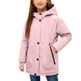 thumbnail image 1 of IVEYRTF Kids Winter Fleece Lined Waterproof Windproof Warm Padded Jacket Hooded Outdoor Sport Coat for Boys Girls Youth Cold Weather Apparel(Pink,12-13 Years), 1 of 7