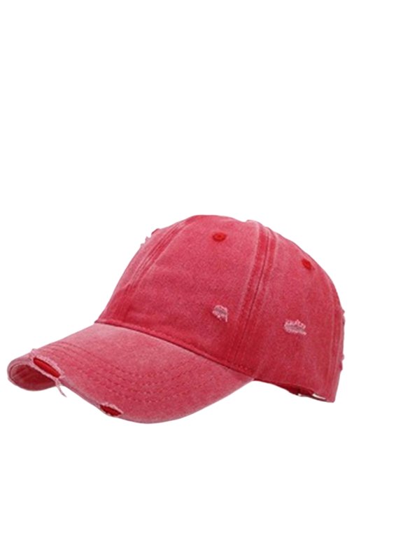 Men Vintage Washed Distressed Baseball Hat Adjustable Cotton Sun Hat with Ripped Holes for Men Women Casual Streetwear