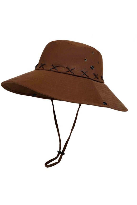 Men Womens Solid Color Vintage Bucket Hat with Wide Brim Adjustable Cord and Snap Closure for Outdoor Sun Protection Breathable Comfort Hat
